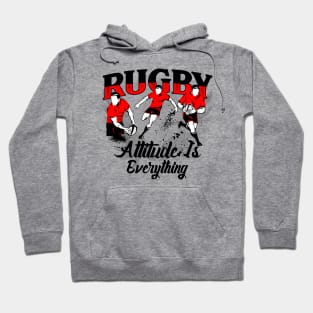 Rugby player– Drop, Pass, Run - Attitude is everything Hoodie